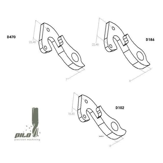 Pilo D186 Derailleur Hangers - Replacement Parts For Bike Gears