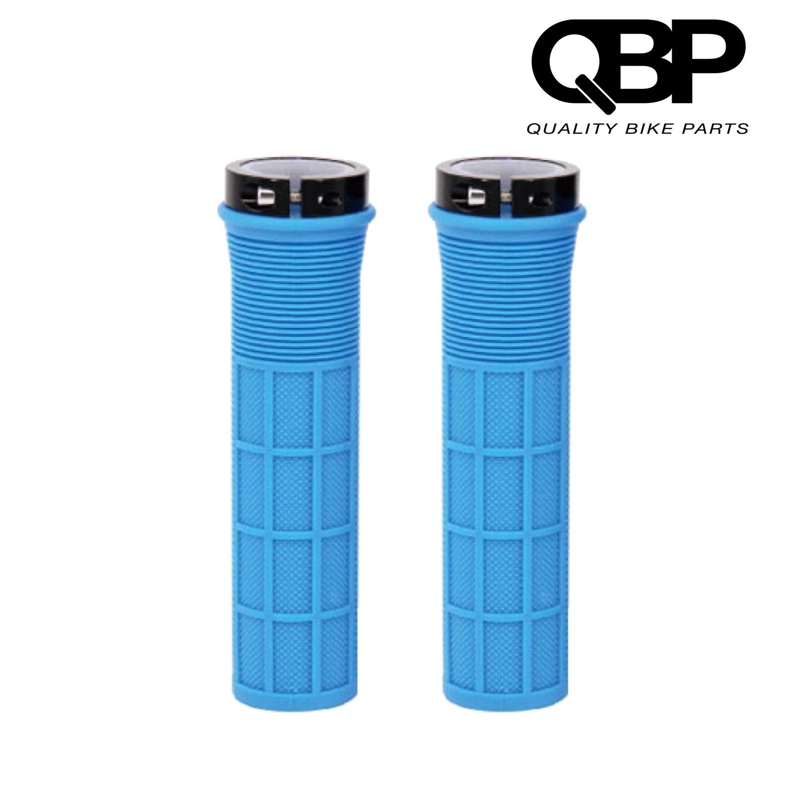 Qbp Lockon Blue Mtb Flatbar Grips Accessories Included Bike Blvd