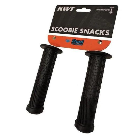 Qbp Scoobie Snacks Black 130Mm Flatbar Grips - Durable Bike Handlebar Accessories