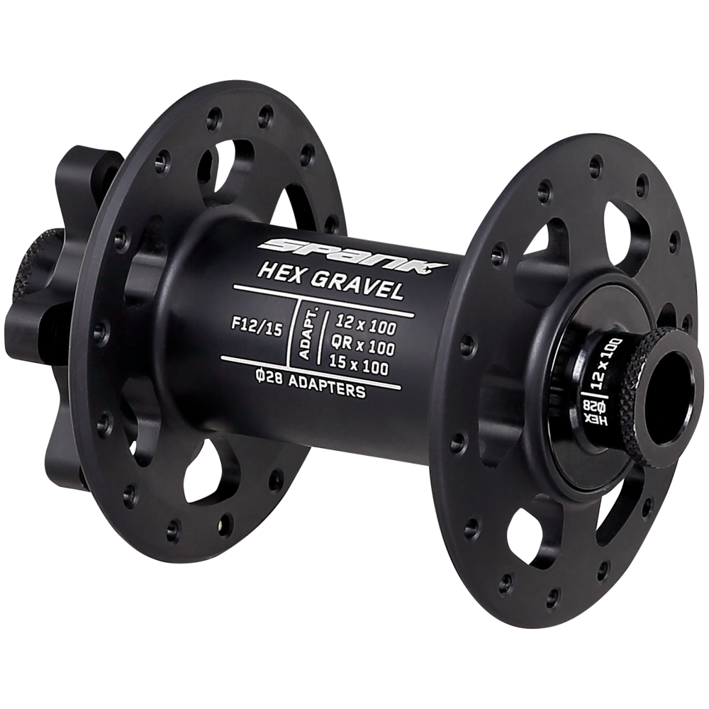 Spank Hex J-Bend Gravel Front Hub 28H Black F12/15