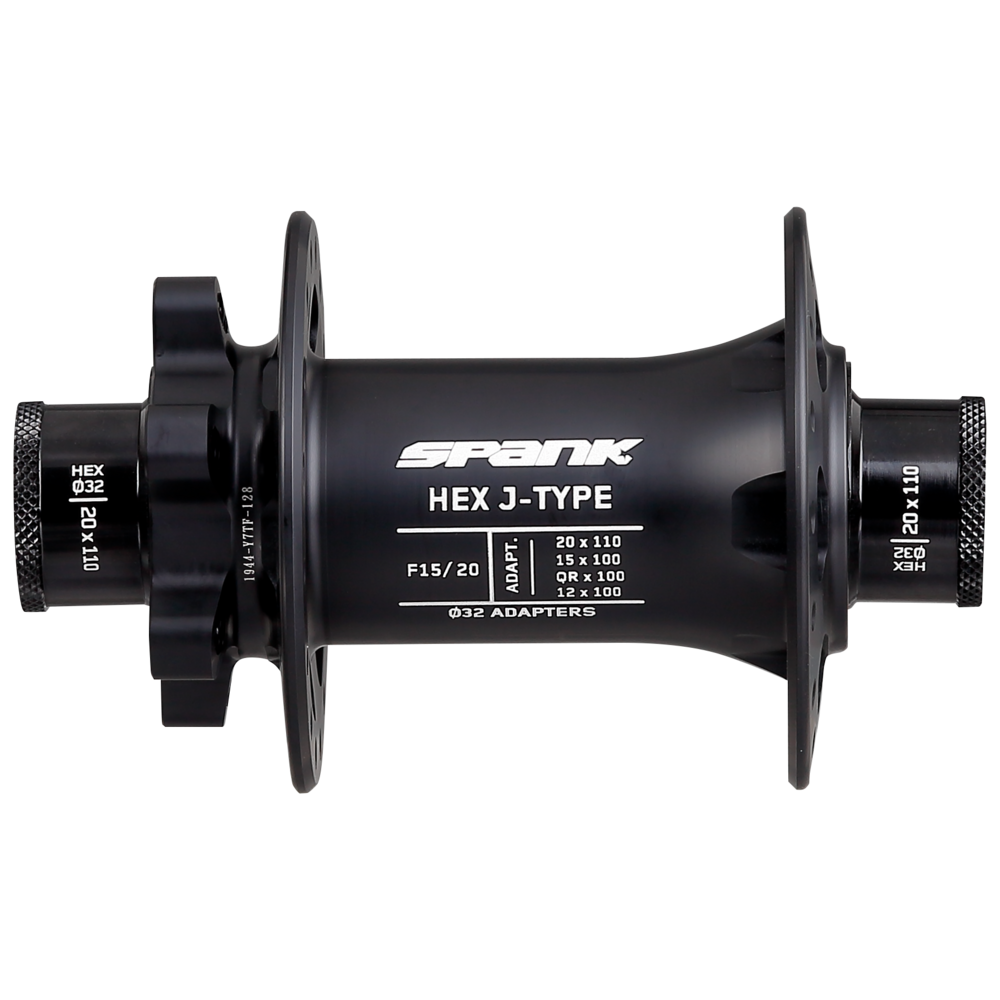 Spank Hex J-Bend Front Hub 32H F15/20 Black Non-Boost