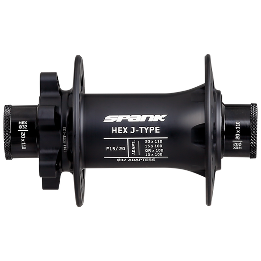 Spank Hex J-Bend Front Hub 32H F15/20 Black Non-Boost