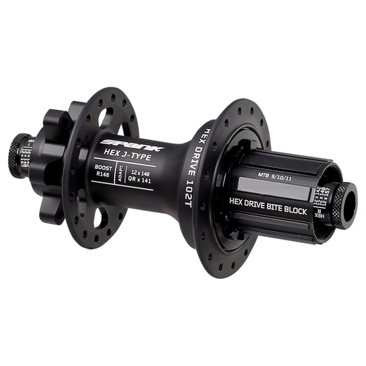 Spank Hex Drive 102T J-Bend Rear Hub R135/142 32H Black