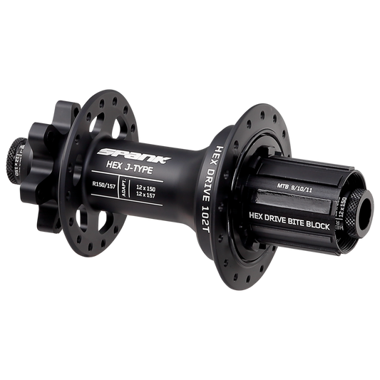 Spank Hex Drive 102T J-Bend Rear Hub 32H Black No Freehub Body