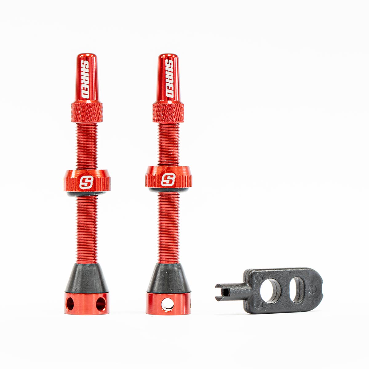 Shred Tubeless Valves Set - 50mm Red