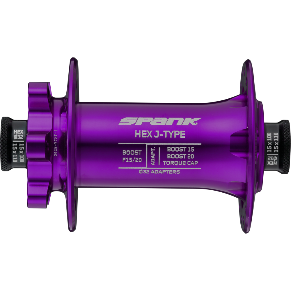 Spank Hex Boost Front Hub 32H Purple F15/20 J-Bend