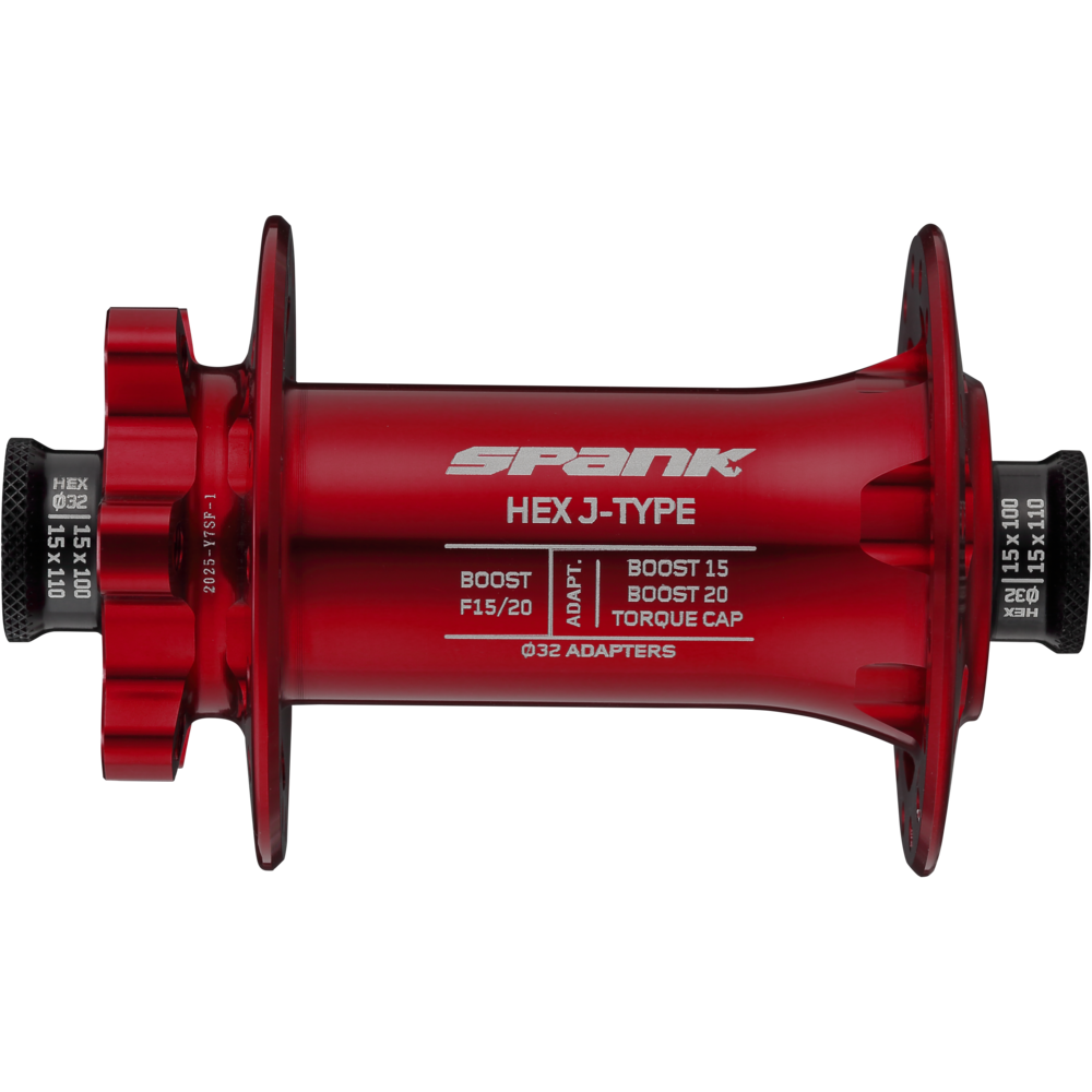 Spank Hex Boost Front Hub 32H Red F15/20 J-Bend