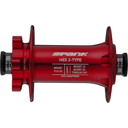 Spank Hex Boost Front Hub 32H Red F15/20 J-Bend