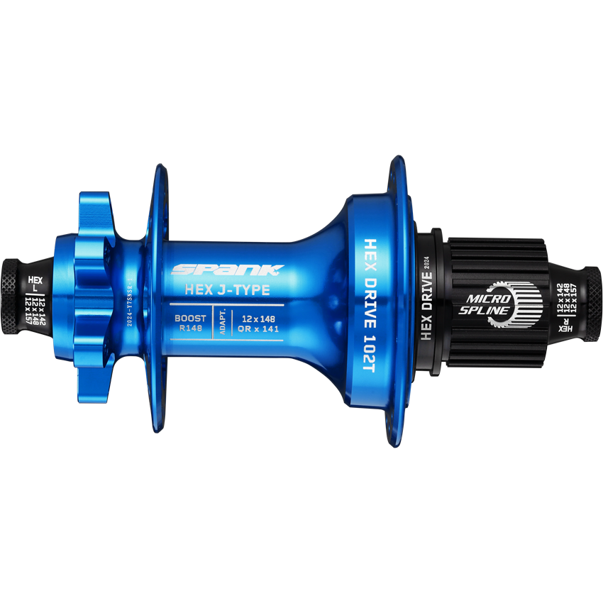 Spank Hex Drive 102T Boost Rear Hub 32H Blue No Freehub Body