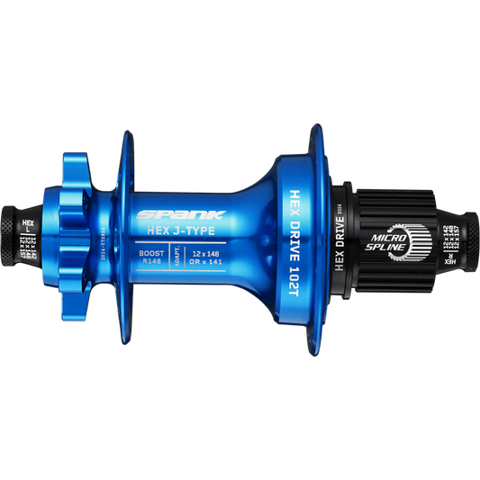 Spank Hex Drive 102T Boost Rear Hub 32H Blue No Freehub Body