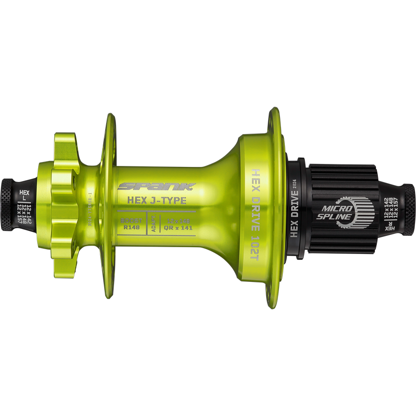 Spank Hex Drive 102T Boost Rear Hub 32H Green No Freehub