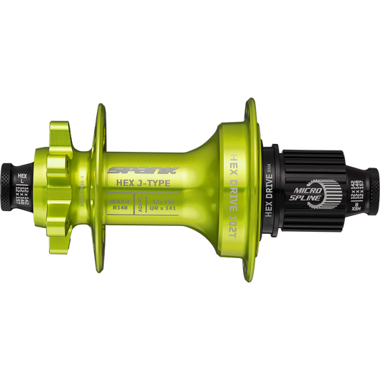 Spank Hex Drive 102T Boost Rear Hub 32H Green No Freehub