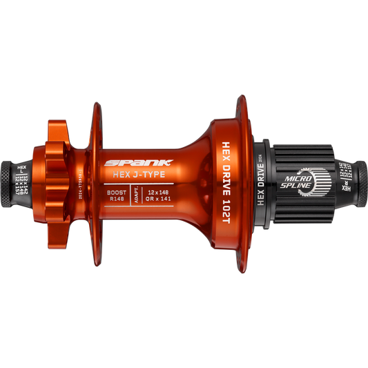 Spank Hex Drive 102T Boost Rear Hub 32H Orange No Freehub