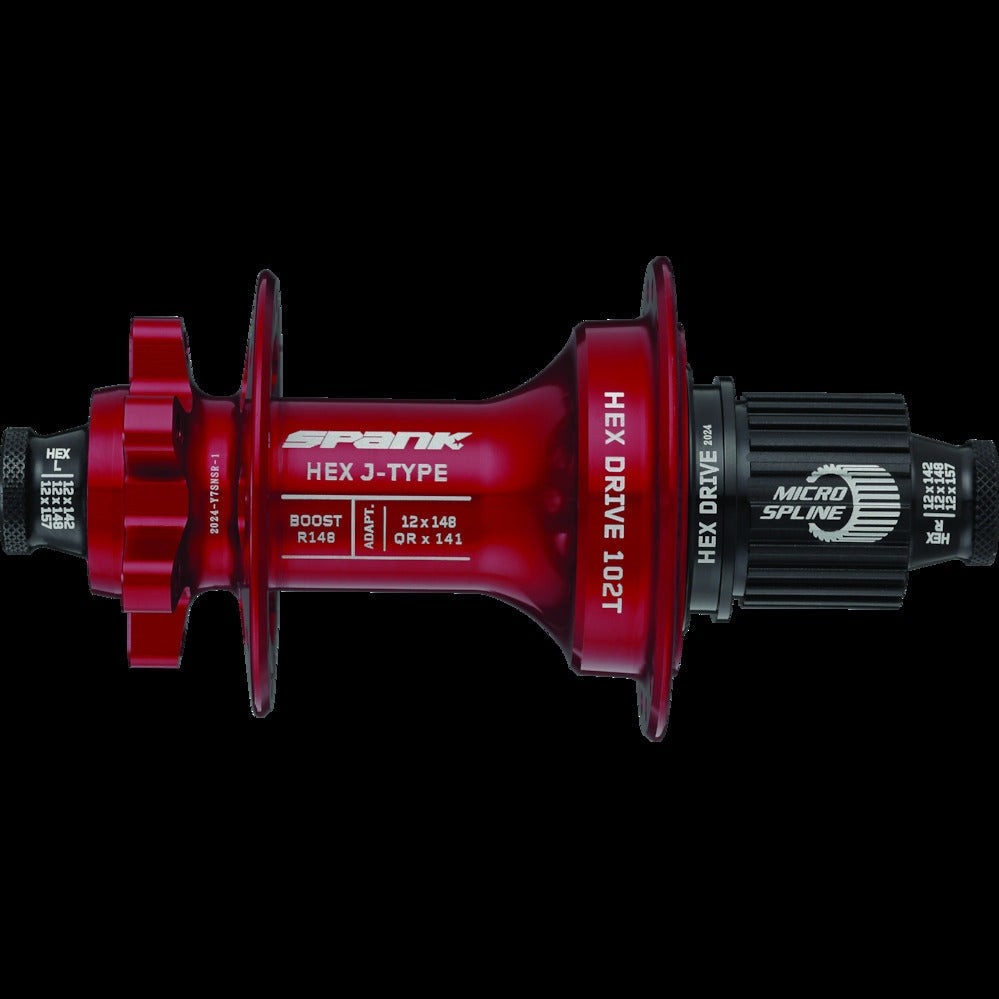 Spank Hex Drive 102T Boost Rear Hub 32H Red No Freehub