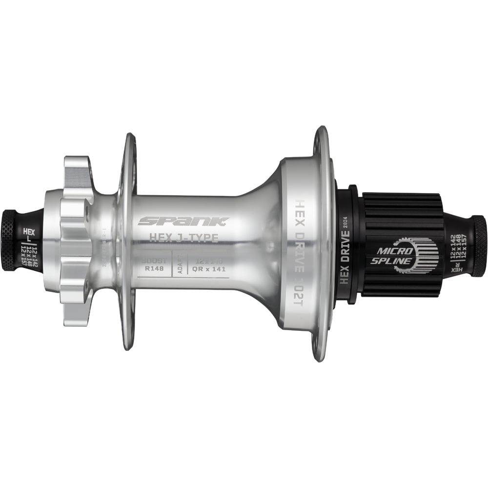 Spank Hex Drive 102T Boost Rear Hub 32H Silver No Freehub Body