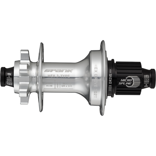 Spank Hex Drive 102T Boost Rear Hub 32H Silver No Freehub Body