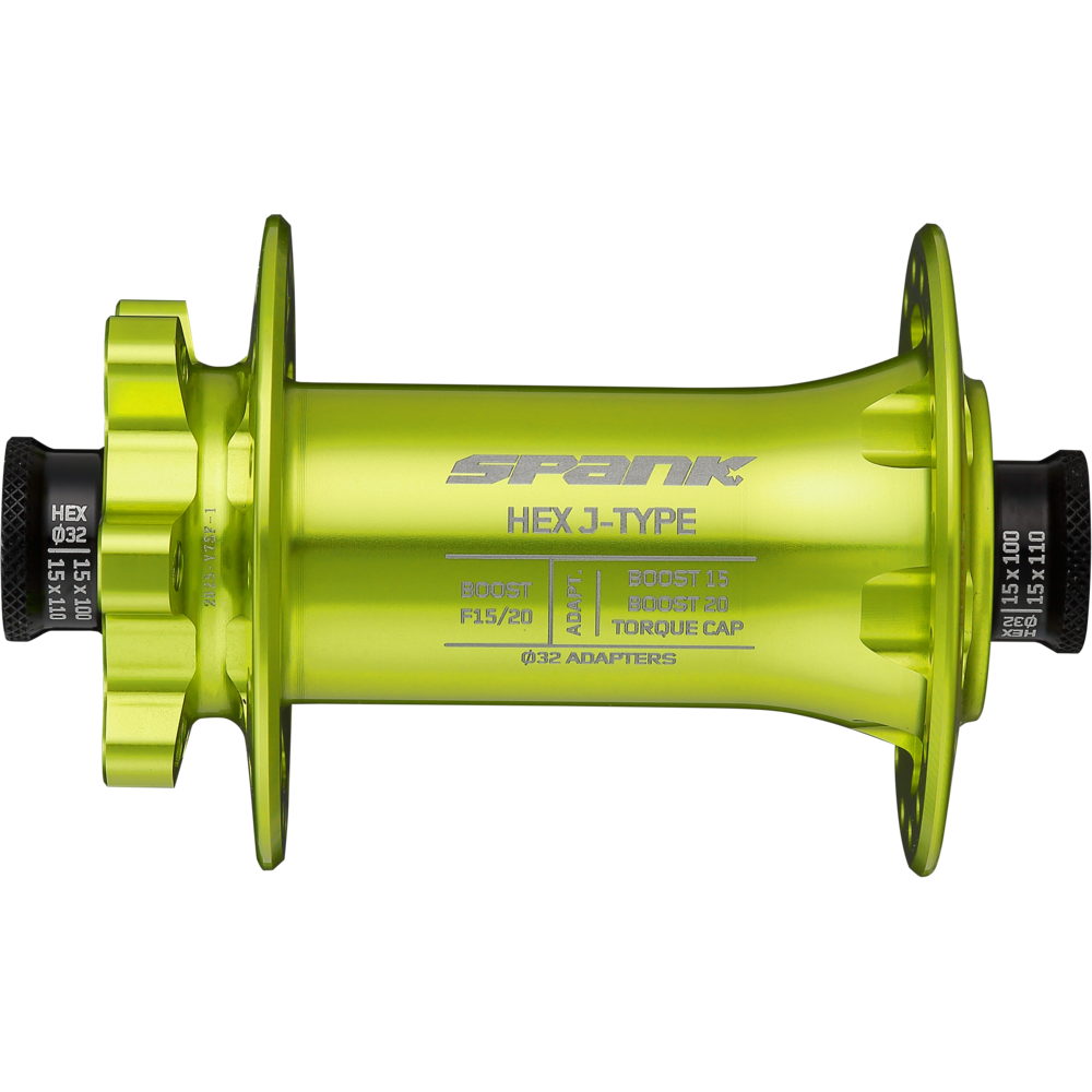 Spank Hex J-Bend Boost Front Hub 32H Green