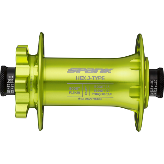 Spank Hex J-Bend Boost Front Hub 32H Green