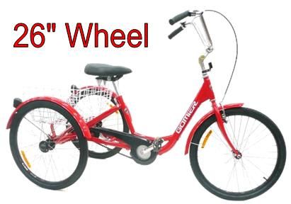 Gomier Australia Designed Trike 26" 3 Speed Coaster Nexus - Bright Red