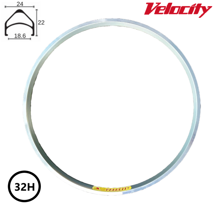 Velocity Aeroheat 20" Rim - Green Anodised, 36H, Presta Valve, Rim Brake, D/W, MSW