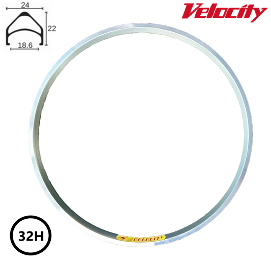 Velocity Aeroheat 20" Rim - Green Anodised, 36H, Presta Valve, Rim Brake, D/W, MSW