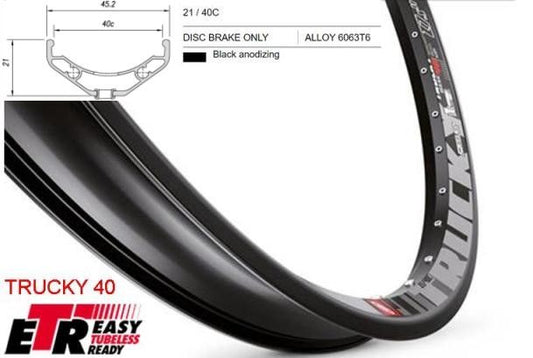 Mach1 TRUCKY 40 Rim - 27.5/650B x 40mm - Tubeless Ready