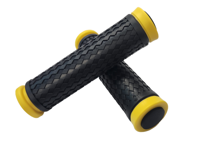 Velo Yellow Grips 130mm with Plugs - Optimized for Google Shopping