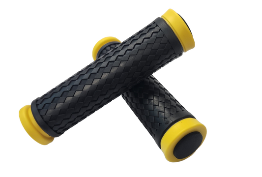 Velo Yellow Grips 130mm with Plugs - Optimized for Google Shopping