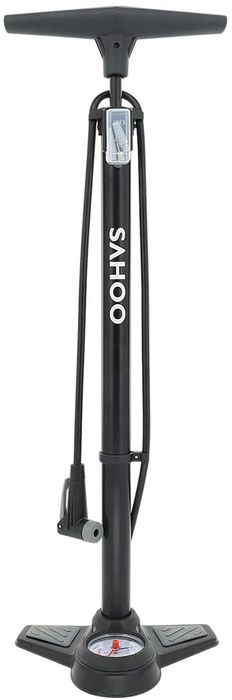 SAHOO Floor Pump - 160 PSI, Smart Valve Head, Alloy Barrel, Metal Base