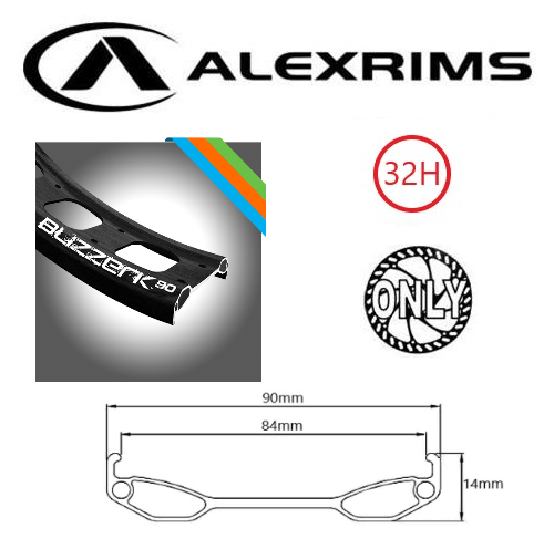 AlexRimsRims Blizzerk 90 Disc Brake Rim - Tubeless Ready