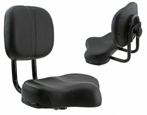 SADDLE with Back Rest, Adjustable, BLACK