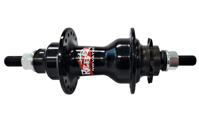 Novatec Hub 9T Driver Nutted Black 36H 4 sealed bearings OLD 110mm 3/8mm x 165mm axle