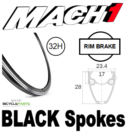 Mach1 Touring 700C Wheel - Black, 8/10 Speed QR Hub