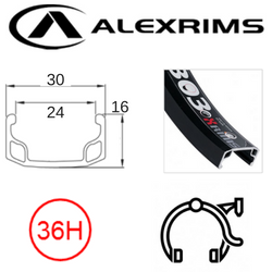 AlexRimsRims Y303 20" Rim - Schrader Valve, Rim Brake, 36H, Black