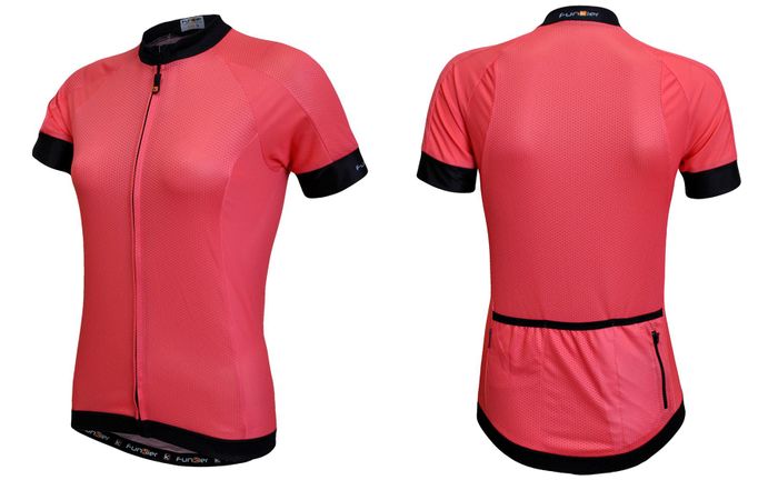 FUNKIER Women-s Parma Pink Jersey - Short Sleeve, Full Zip, X-Large