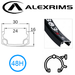 AlexRimsRims Y303 20" Rim - 48H, Schrader Valve, Rim Brake, Black