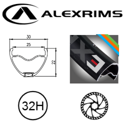 AlexRimsRims EXR25 29er Rim - Tubeless Ready, Disc Brake, Eyeleted