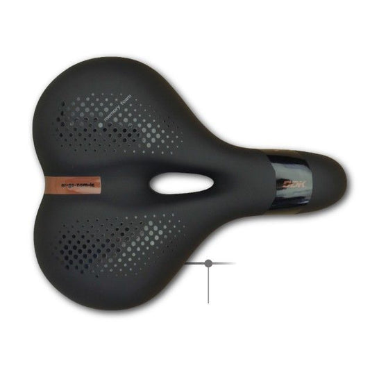 DDK Black Vinyl Saddle with Memory Foam and Steel Rail - Quality Taiwan-made Bike Seat