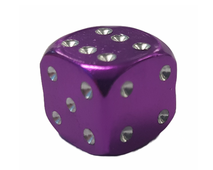 Alloy Purple Dice Valve Cap - 10mm A/V