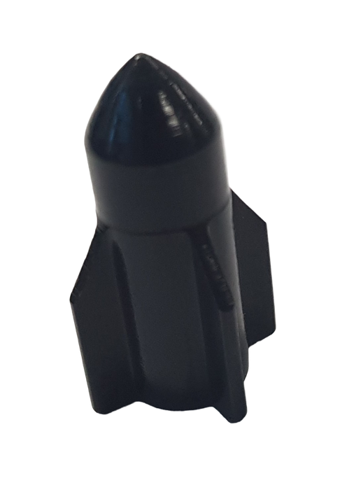 28mm Black Valve Cap - Guided Missile Design