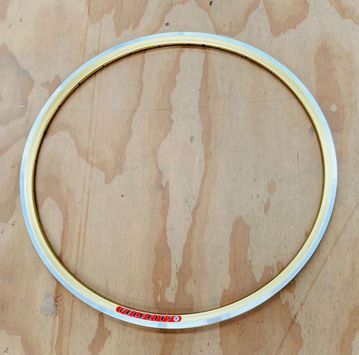 Velocity Fusion 700c Rim - Bright Gold, 28H, Presta Valve, Rim Brake, Double Wall, MSW