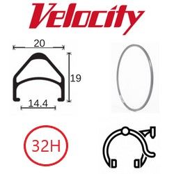 Velocity Aerohead 700c Rim - Grey Anodised - 32H - Rim Brake Compatible