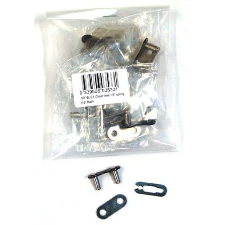 1/8" Chain Link - Spring Clip Type, Black Pack of 10