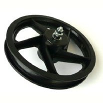 12" Plastic Wheel - Front, Black - 85mmOLD