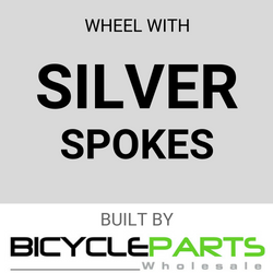 16- Coaster Wheel - Silver Alloy Rim, Nutted Hub, Stainless Steel Spokes