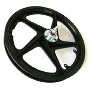 16" Rear Plastic Wheel with Freewheel - Black