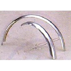 16" Steel Mudguard Set - Front & Rear - Chrome Plated - Full Length