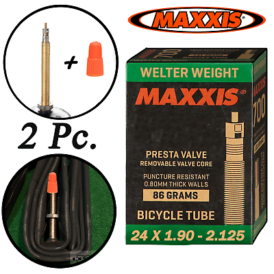 2 x MAXXIS 24 x 1.95 - 2.125 Bike Tube 24" inch Inner Tubes PV MTB FV 24x Bikes