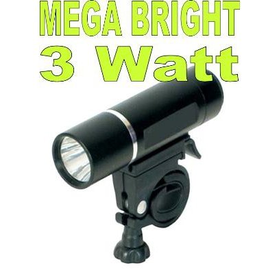 ALLOY Front Light - 3Watt - 2-Functions for 25.4/31.8 H-bar - Incl. Batteries