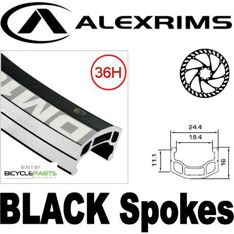 AlexRims DM-18 700c Wheelset - Black Disc Hub & Spokes